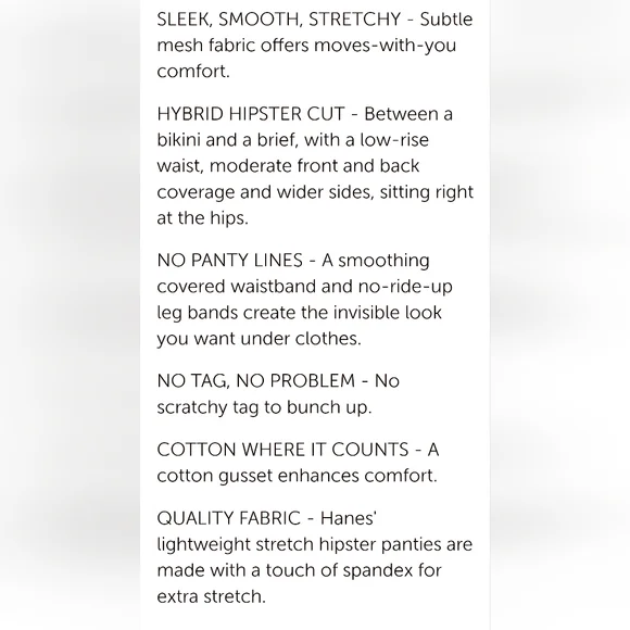 10 Pack Hanes Hipster Underwear - Picture 4 of 13